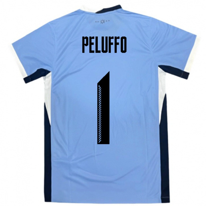 Danxen Heren Uruguay Daniel Peluffo #1 Wit Zwart Thuisshirt Thuistenue 24-26 T-Shirt