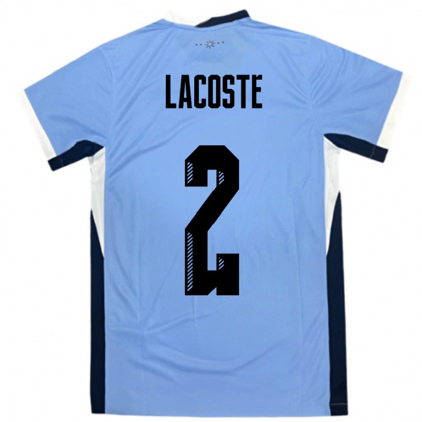 Danxen Heren Uruguay Stephanie Lacoste #2 Wit Zwart Thuisshirt Thuistenue 24-26 T-Shirt