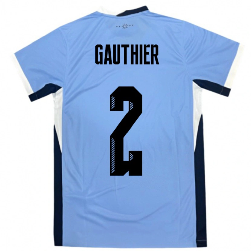 Danxen Heren Uruguay Valentin Gauthier #2 Wit Zwart Thuisshirt Thuistenue 24-26 T-Shirt