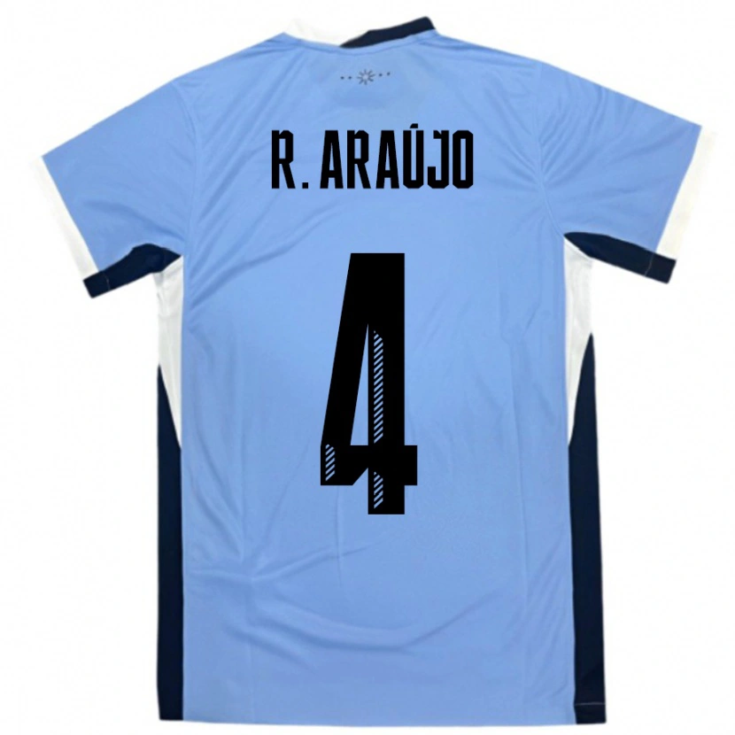 Danxen Heren Uruguay Ronald Araujo #4 Wit Zwart Thuisshirt Thuistenue 24-26 T-Shirt