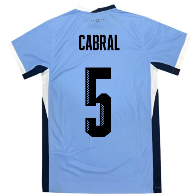 Danxen Heren Uruguay Maximo Cabral #5 Wit Zwart Thuisshirt Thuistenue 24-26 T-Shirt