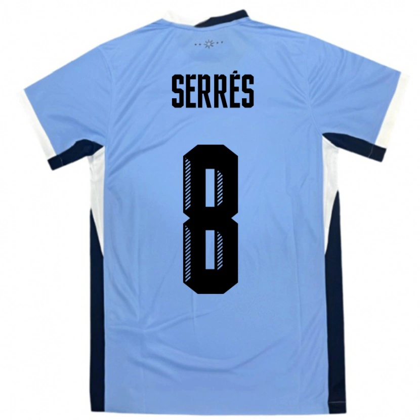 Danxen Heren Uruguay Felipe Serres #8 Wit Zwart Thuisshirt Thuistenue 24-26 T-Shirt