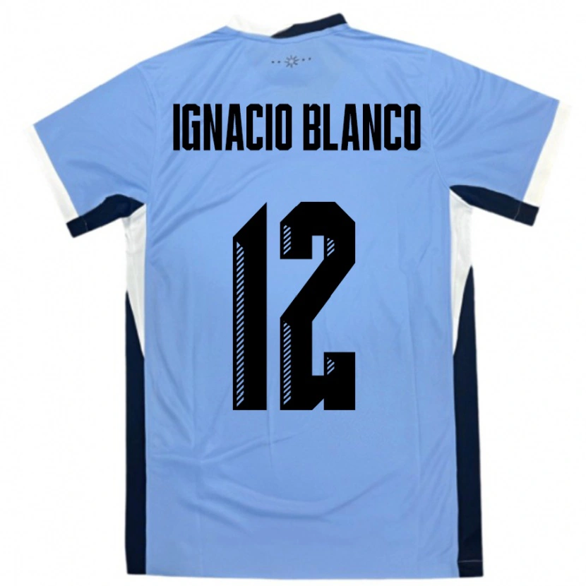 Danxen Heren Uruguay Juan Ignacio Blanco #12 Wit Zwart Thuisshirt Thuistenue 24-26 T-Shirt