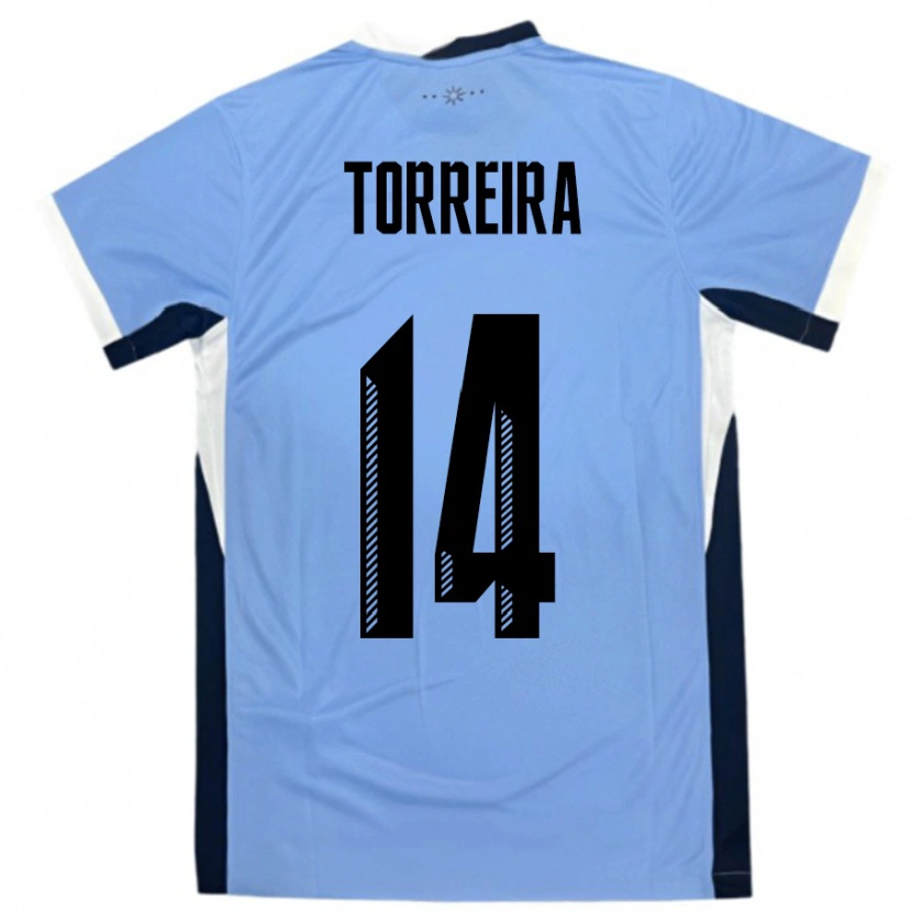 Danxen Heren Uruguay Lucas Torreira #14 Wit Zwart Thuisshirt Thuistenue 24-26 T-Shirt
