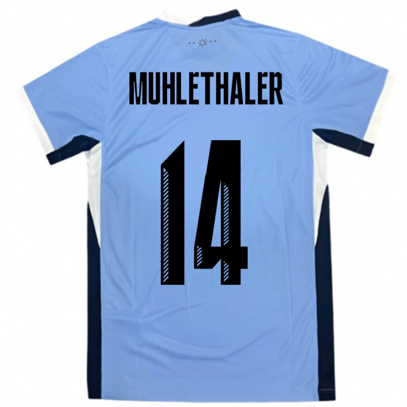 Danxen Heren Uruguay Stiven Muhlethaler #14 Wit Zwart Thuisshirt Thuistenue 24-26 T-Shirt