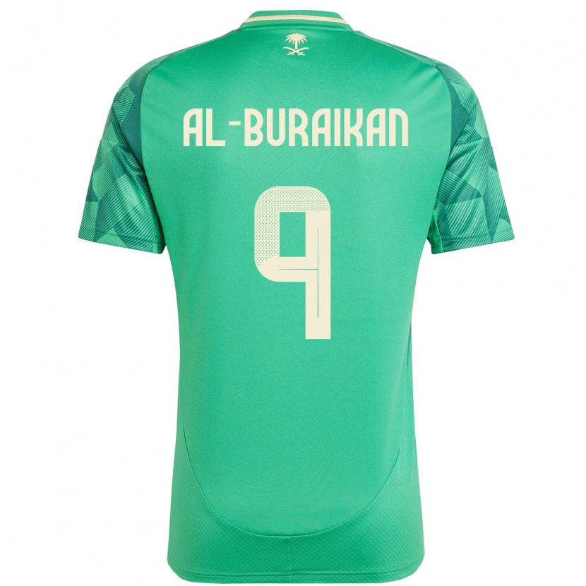 Danxen Heren Saoedi-Arabië Firas Al-Buraikan #9 Groen Thuisshirt Thuistenue 24-26 T-Shirt