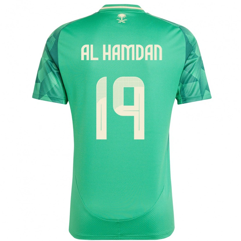 Danxen Heren Saoedi-Arabië Abdullah Al-Hamdan #19 Groen Thuisshirt Thuistenue 24-26 T-Shirt