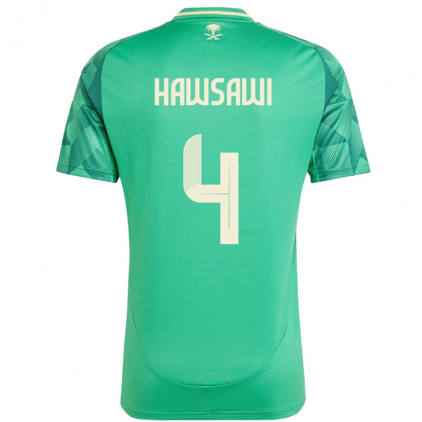 Danxen Heren Saoedi-Arabië Mohammed Hawsawi #4 Groen Thuisshirt Thuistenue 24-26 T-Shirt