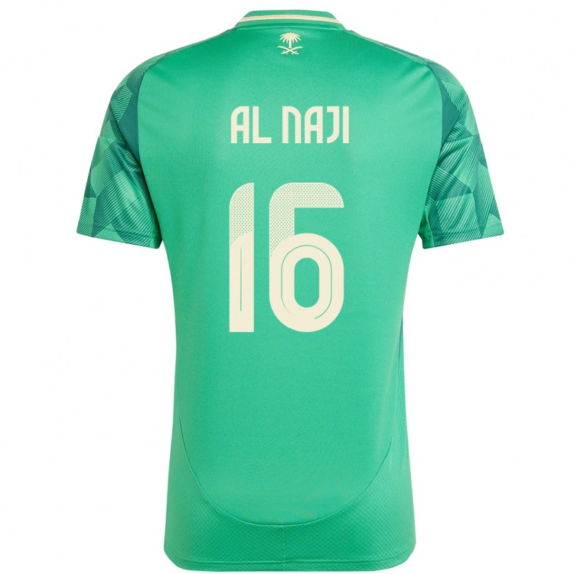 Danxen Heren Saoedi-Arabië Sami Al Naji #16 Groen Thuisshirt Thuistenue 24-26 T-Shirt
