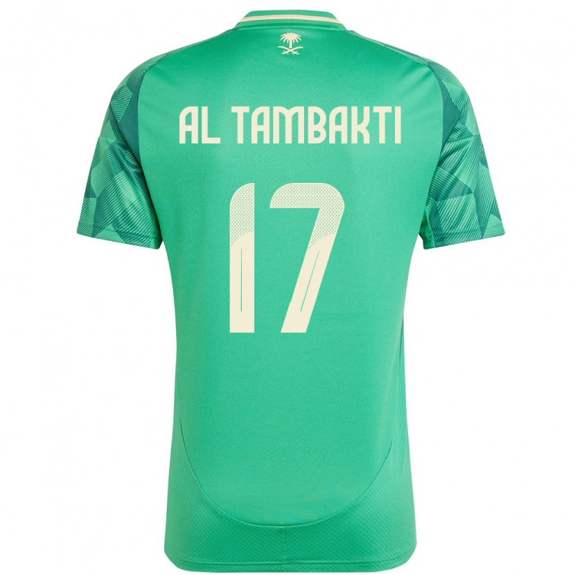 Danxen Heren Saoedi-Arabië Hassan Al Tambakti #17 Groen Thuisshirt Thuistenue 24-26 T-Shirt