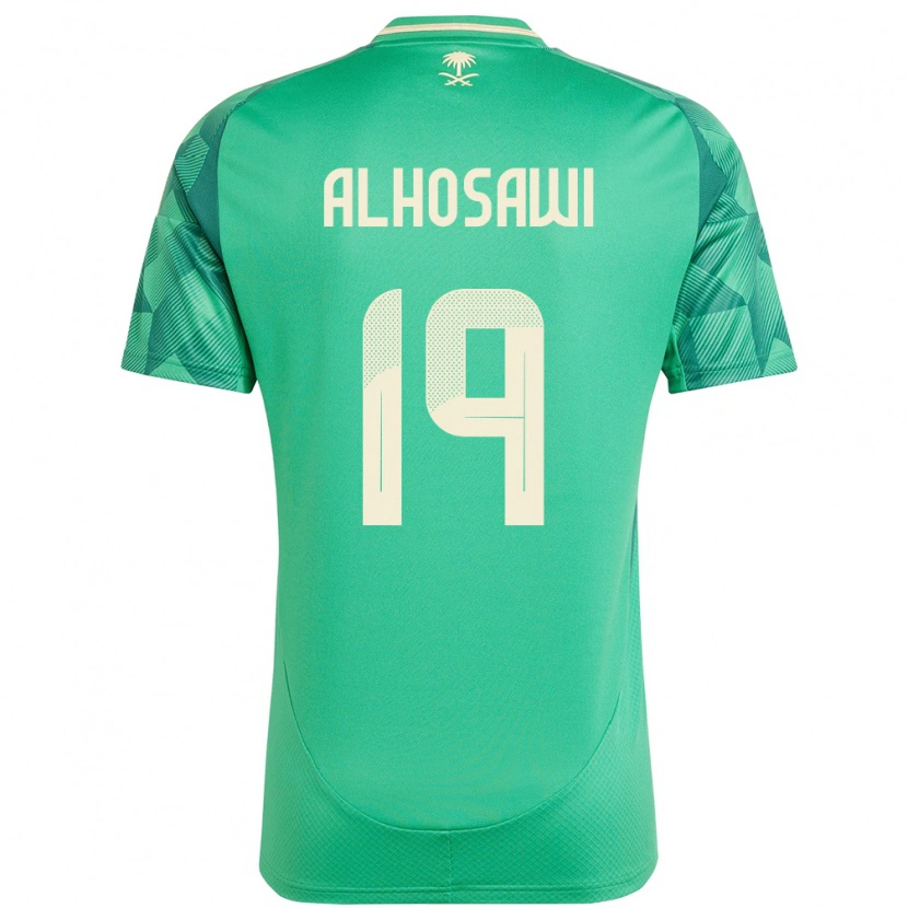 Danxen Heren Saoedi-Arabië Zakrei Alhosawi #19 Groen Thuisshirt Thuistenue 24-26 T-Shirt