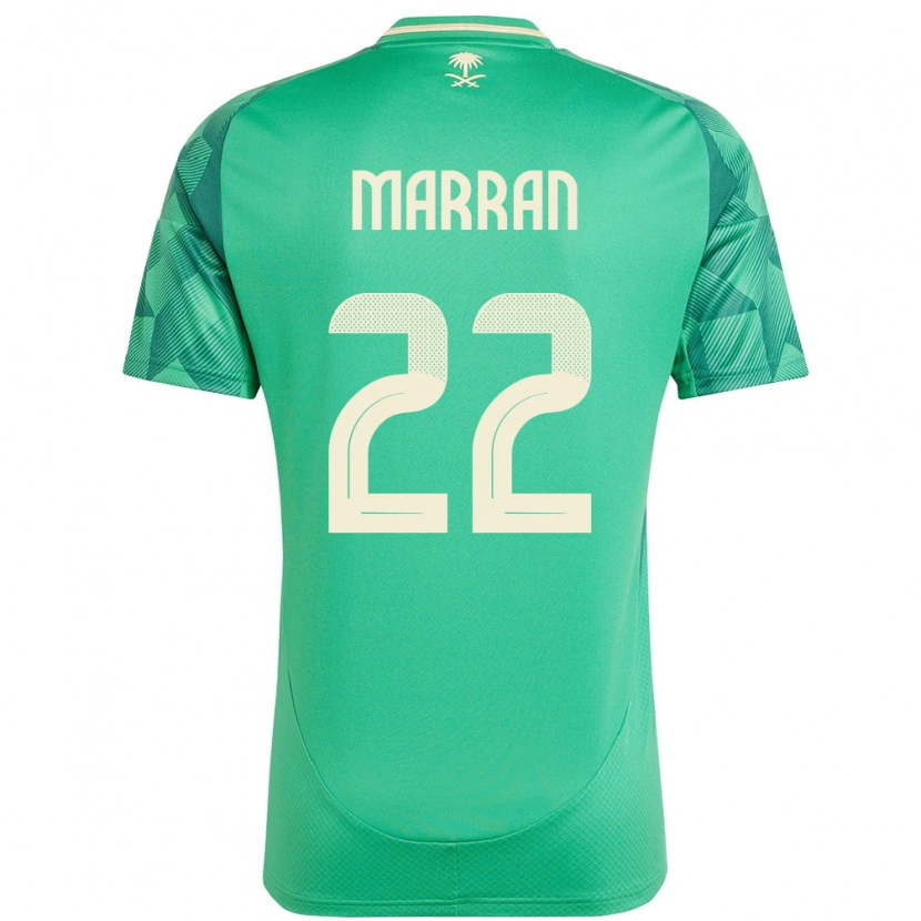 Danxen Heren Saoedi-Arabië Mohammed Marran #22 Groen Thuisshirt Thuistenue 24-26 T-Shirt