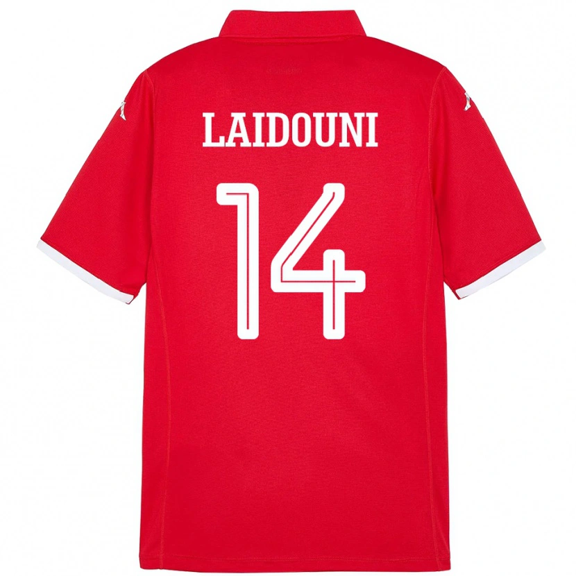 Danxen Heren Tunesië Aïssa Laïdouni #14 Rood Thuisshirt Thuistenue 24-26 T-Shirt