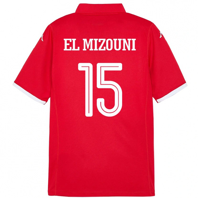 Danxen Heren Tunesië Idris El Mizouni #15 Rood Thuisshirt Thuistenue 24-26 T-Shirt