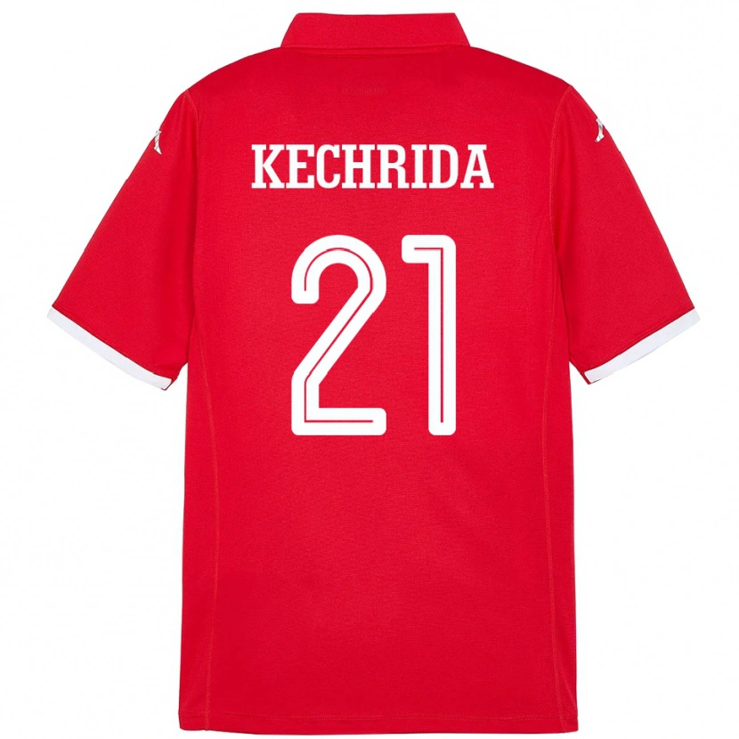 Danxen Heren Tunesië Wajdi Kechrida #21 Rood Thuisshirt Thuistenue 24-26 T-Shirt