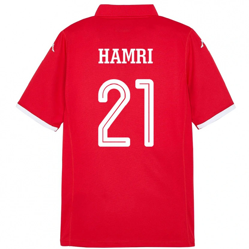 Danxen Heren Tunesië Rabii Hamri #21 Rood Thuisshirt Thuistenue 24-26 T-Shirt