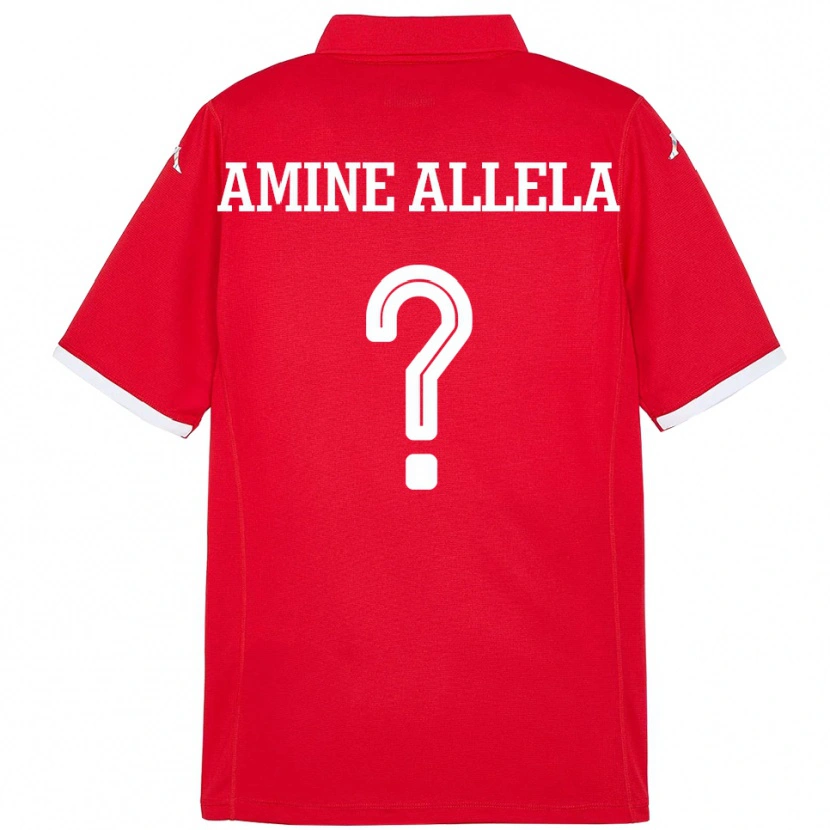 Danxen Heren Tunesië Mohamed Amine Allela #0 Rood Thuisshirt Thuistenue 24-26 T-Shirt