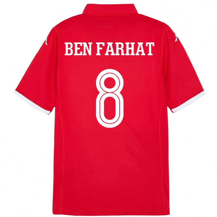 Danxen Heren Tunesië Louey Ben Farhat #8 Rood Thuisshirt Thuistenue 24-26 T-Shirt