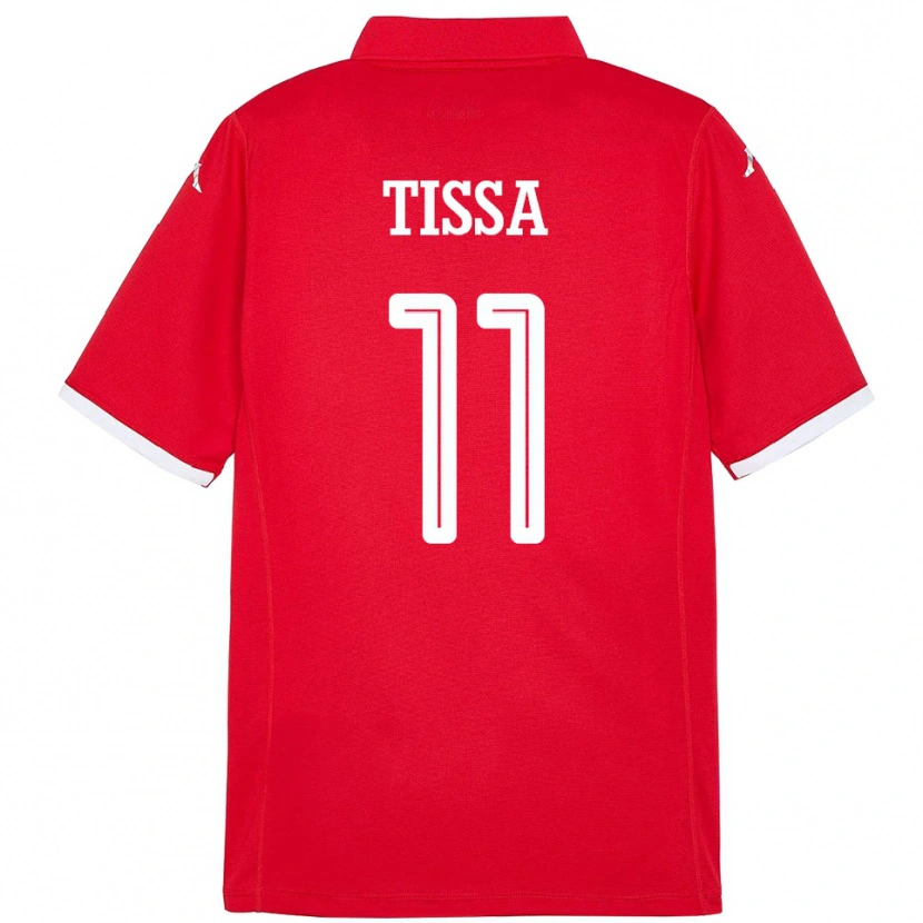 Danxen Heren Tunesië Wassim Tissa #11 Rood Thuisshirt Thuistenue 24-26 T-Shirt