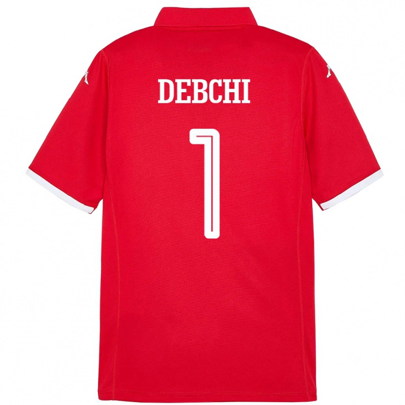 Danxen Heren Tunesië Mohamed Sedki Debchi #1 Rood Thuisshirt Thuistenue 24-26 T-Shirt