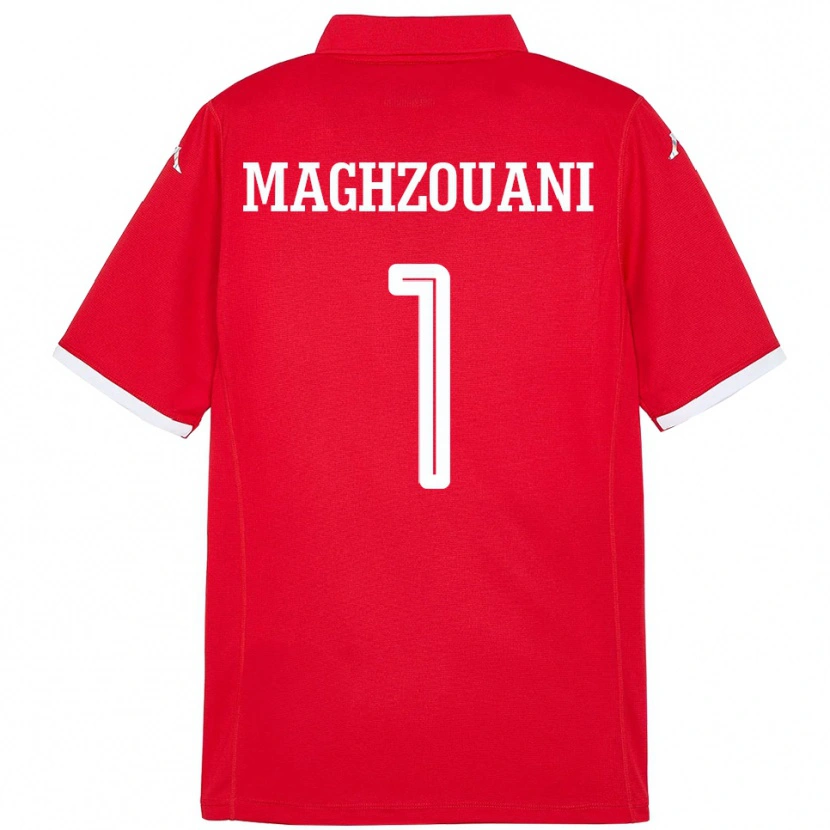 Danxen Heren Tunesië Wassim Maghzouani #1 Rood Thuisshirt Thuistenue 24-26 T-Shirt