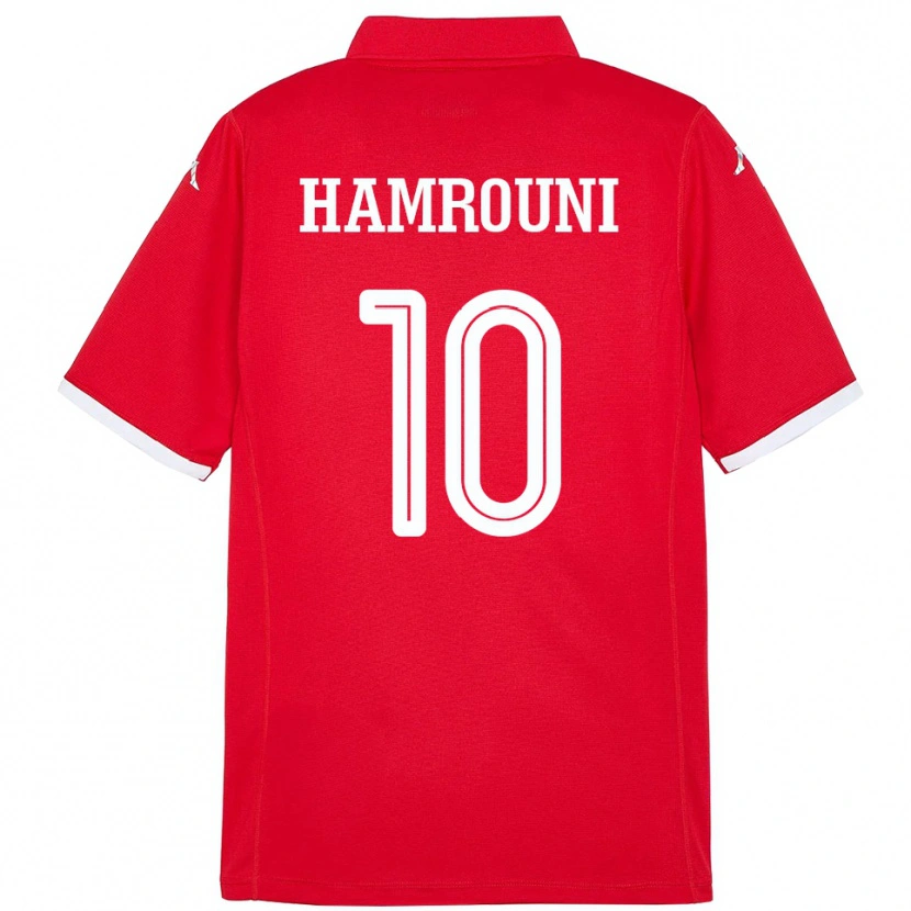 Danxen Heren Tunesië Rayen Hamrouni #10 Rood Thuisshirt Thuistenue 24-26 T-Shirt