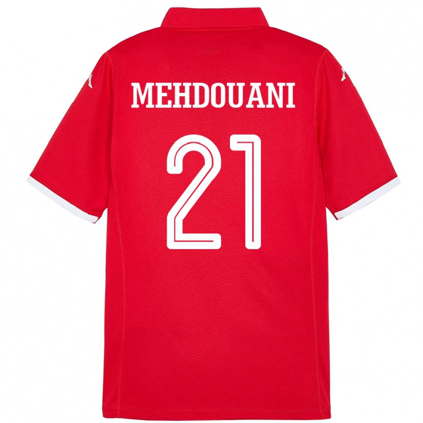 Danxen Heren Tunesië Firas Mehdouani #21 Rood Thuisshirt Thuistenue 24-26 T-Shirt
