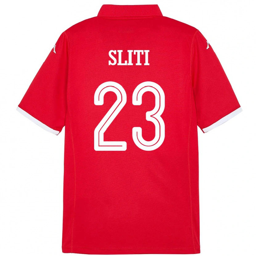 Danxen Heren Tunesië Naim Sliti #23 Rood Thuisshirt Thuistenue 24-26 T-Shirt