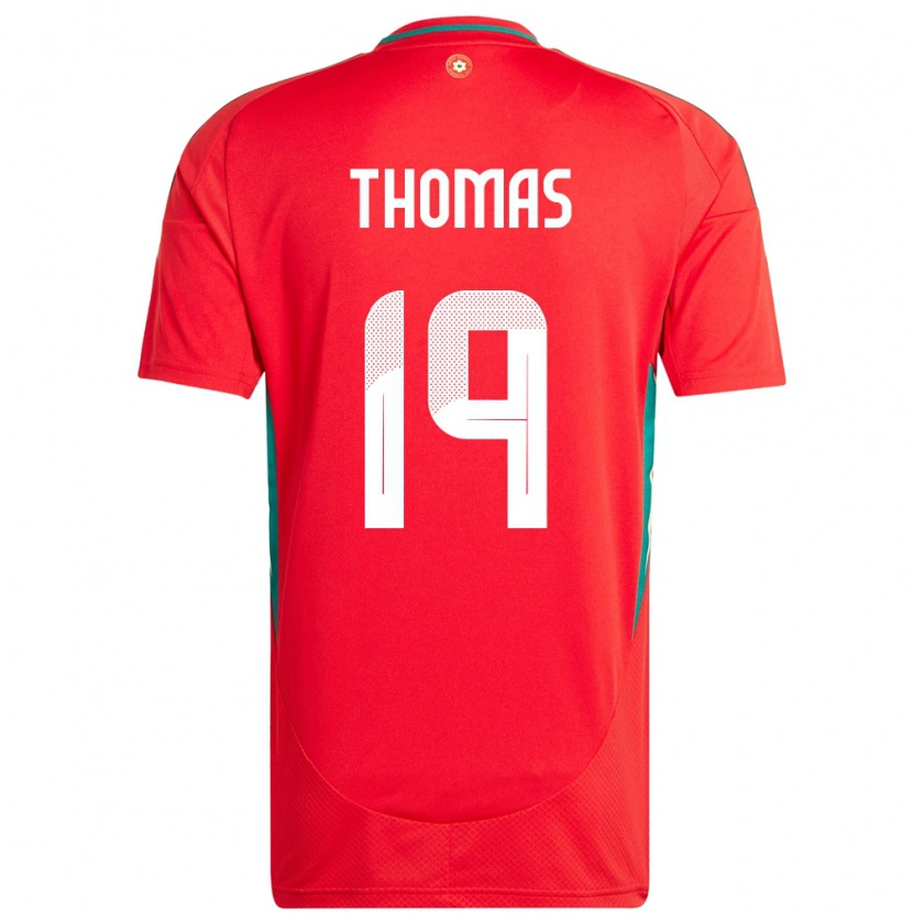 Danxen Heren Wales Sorba Thomas #19 Rood Thuisshirt Thuistenue 24-26 T-Shirt