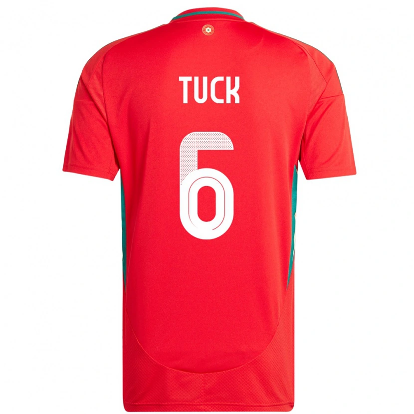 Danxen Heren Wales Alfie Tuck #6 Rood Thuisshirt Thuistenue 24-26 T-Shirt