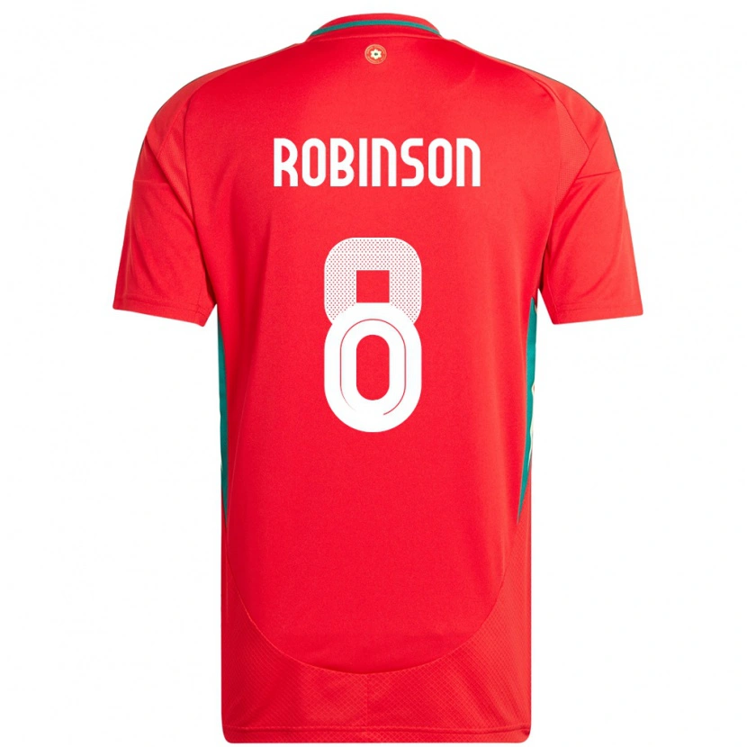 Danxen Heren Wales Milo Robinson #8 Rood Thuisshirt Thuistenue 24-26 T-Shirt