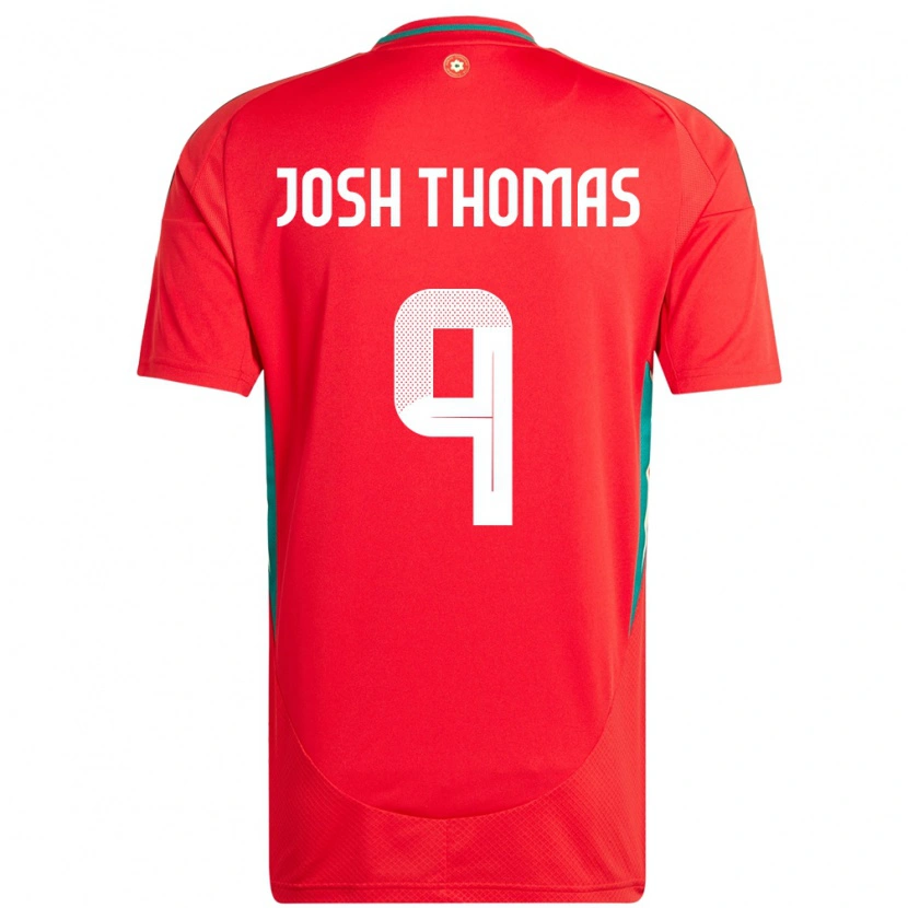 Danxen Heren Wales Josh Thomas #9 Rood Thuisshirt Thuistenue 24-26 T-Shirt