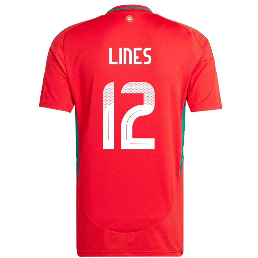Danxen Heren Wales Jack Lines #12 Rood Thuisshirt Thuistenue 24-26 T-Shirt