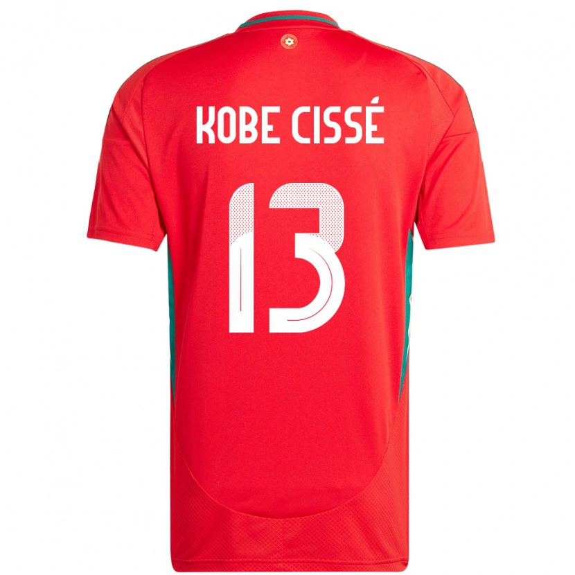 Danxen Heren Wales Prince Kobe Cissé #13 Rood Thuisshirt Thuistenue 24-26 T-Shirt