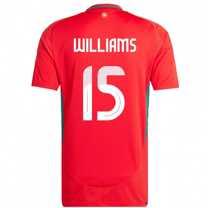 Danxen Heren Wales Joe Williams #15 Rood Thuisshirt Thuistenue 24-26 T-Shirt
