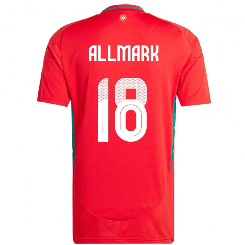 Danxen Heren Wales Hayden Allmark #18 Rood Thuisshirt Thuistenue 24-26 T-Shirt