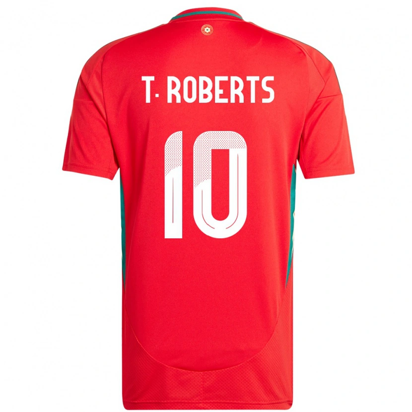 Danxen Heren Wales Tyler Roberts #10 Rood Thuisshirt Thuistenue 24-26 T-Shirt