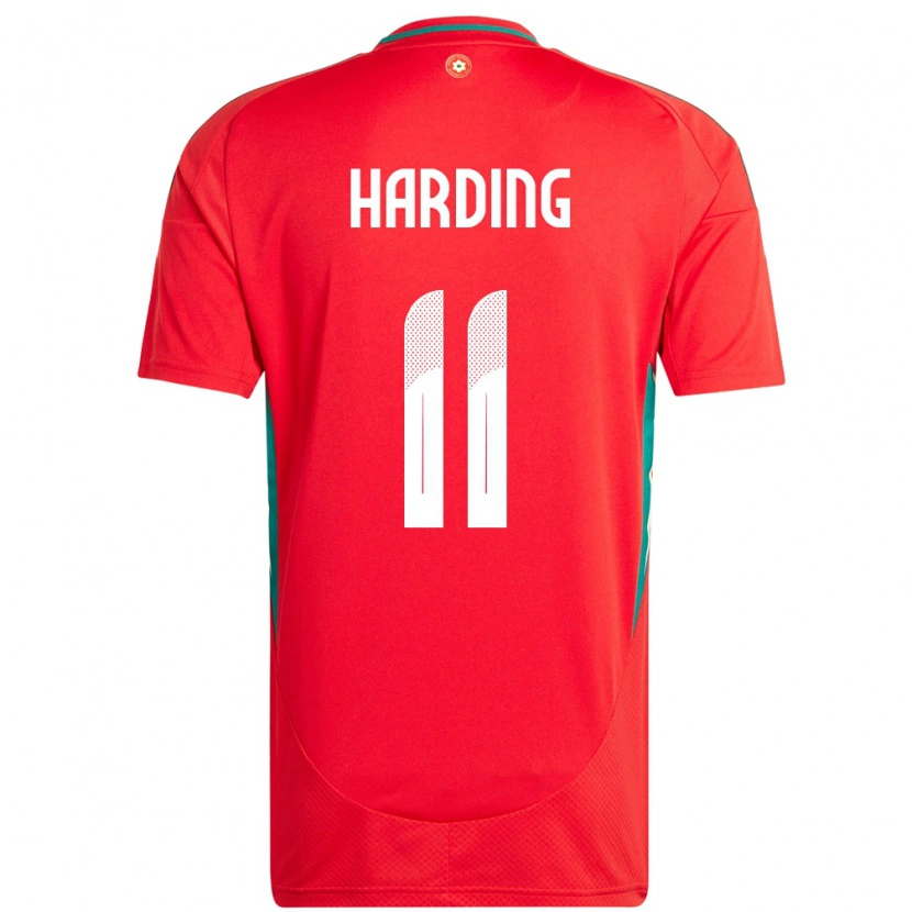 Danxen Heren Wales Natasha Harding #11 Rood Thuisshirt Thuistenue 24-26 T-Shirt
