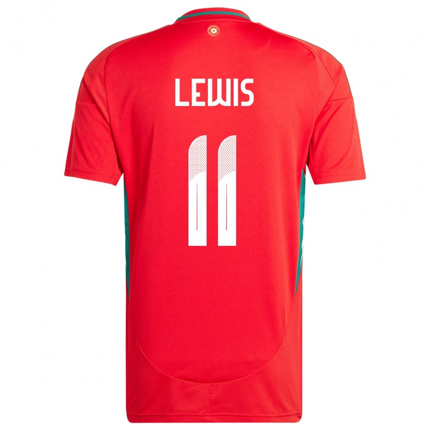 Danxen Heren Wales Sonny Lewis #11 Rood Thuisshirt Thuistenue 24-26 T-Shirt