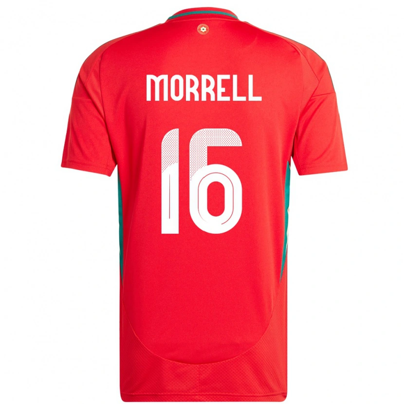 Danxen Heren Wales Joe Morrell #16 Rood Thuisshirt Thuistenue 24-26 T-Shirt