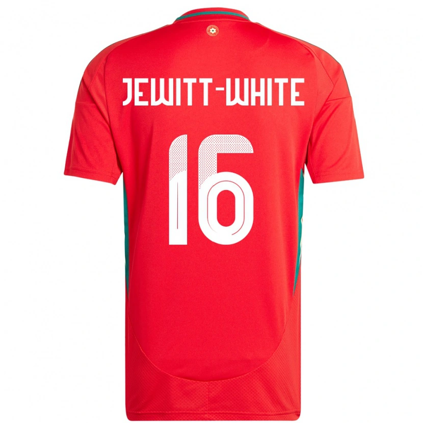 Danxen Heren Wales Harry Jewitt White #16 Rood Thuisshirt Thuistenue 24-26 T-Shirt