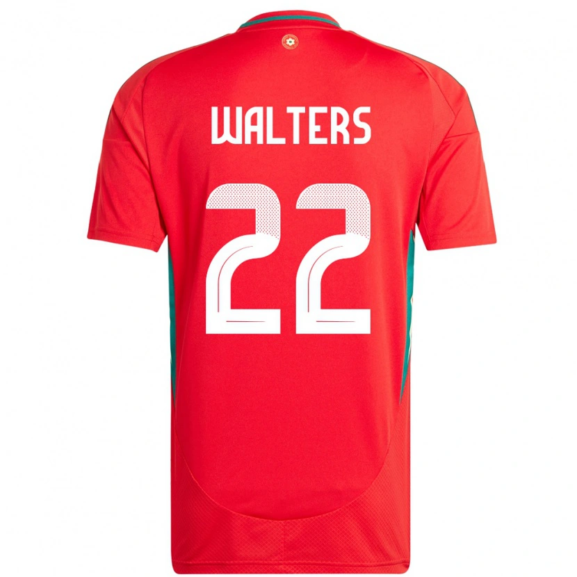 Danxen Heren Wales Georgia Walters #22 Rood Thuisshirt Thuistenue 24-26 T-Shirt