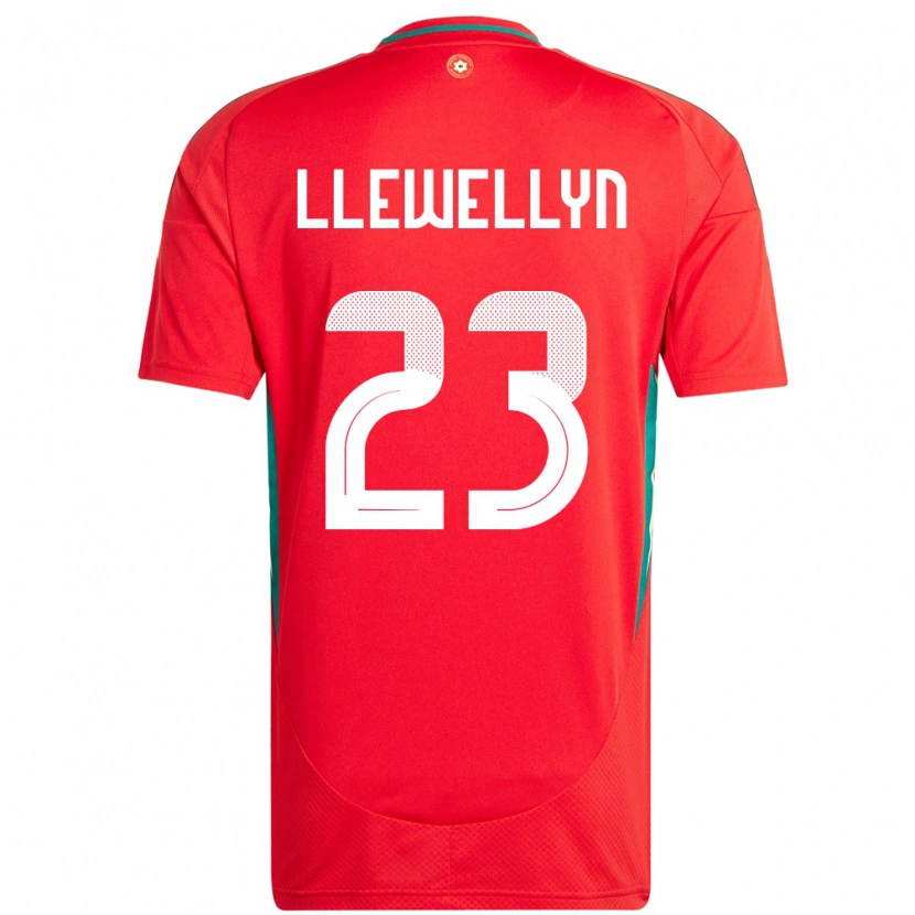 Danxen Heren Wales Ffion Llewellyn #23 Rood Thuisshirt Thuistenue 24-26 T-Shirt