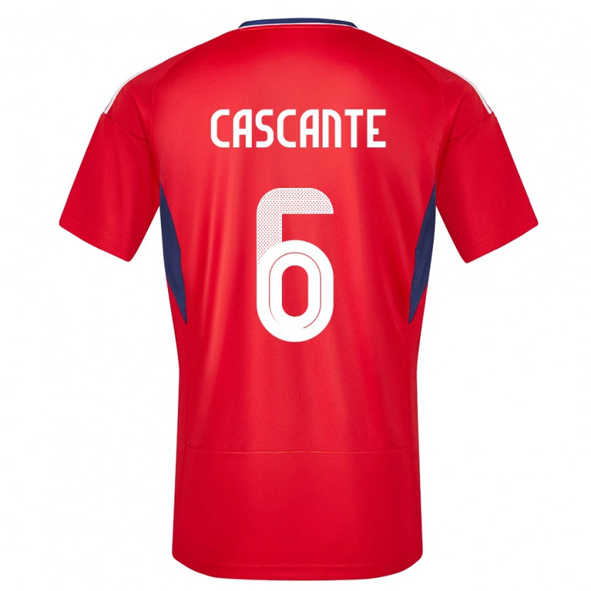 Danxen Heren Costa Rica Julio Cascante #6 Rood Thuisshirt Thuistenue 24-26 T-Shirt