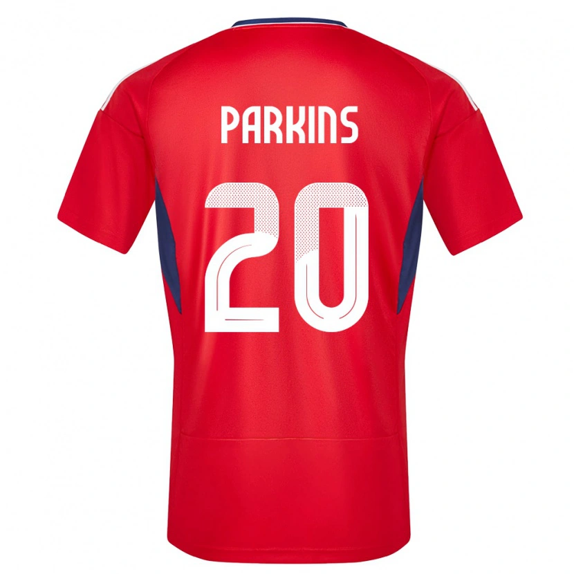Danxen Heren Costa Rica Rashir Parkins #20 Rood Thuisshirt Thuistenue 24-26 T-Shirt