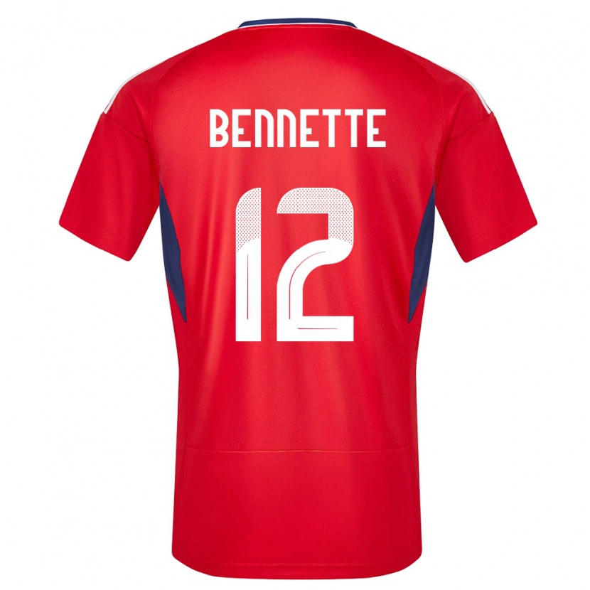 Danxen Heren Costa Rica Nick Bennette #12 Rood Thuisshirt Thuistenue 24-26 T-Shirt