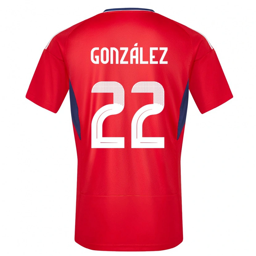 Danxen Heren Costa Rica Kenneth González #22 Rood Thuisshirt Thuistenue 24-26 T-Shirt