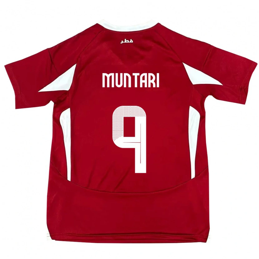 Danxen Heren Qatar Mohammed Muntari #9 Rood Thuisshirt Thuistenue 24-26 T-Shirt