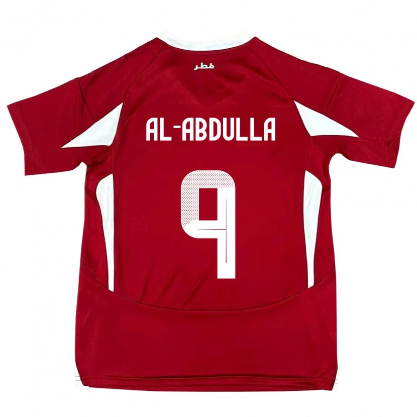 Danxen Heren Qatar Rashid Al-Abdulla #9 Rood Thuisshirt Thuistenue 24-26 T-Shirt