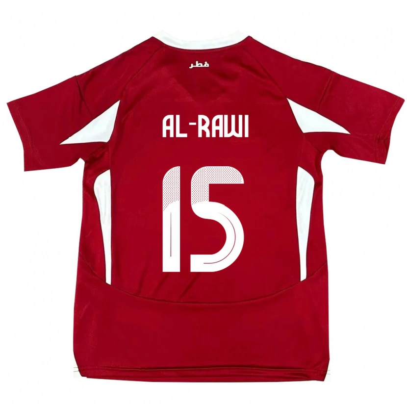 Danxen Heren Qatar Bassam Al-Rawi #15 Rood Thuisshirt Thuistenue 24-26 T-Shirt